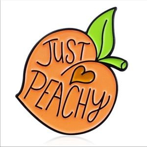 Just peachy gift cute fun pin brooch peach fruit